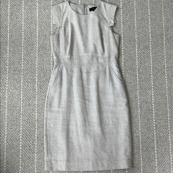 flax white linen dress White 100% French Flax Linen Midi Dress